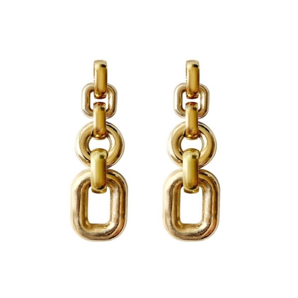 Laura Lombardi Bianca Earrings Gold Plated Brass (Nwt)